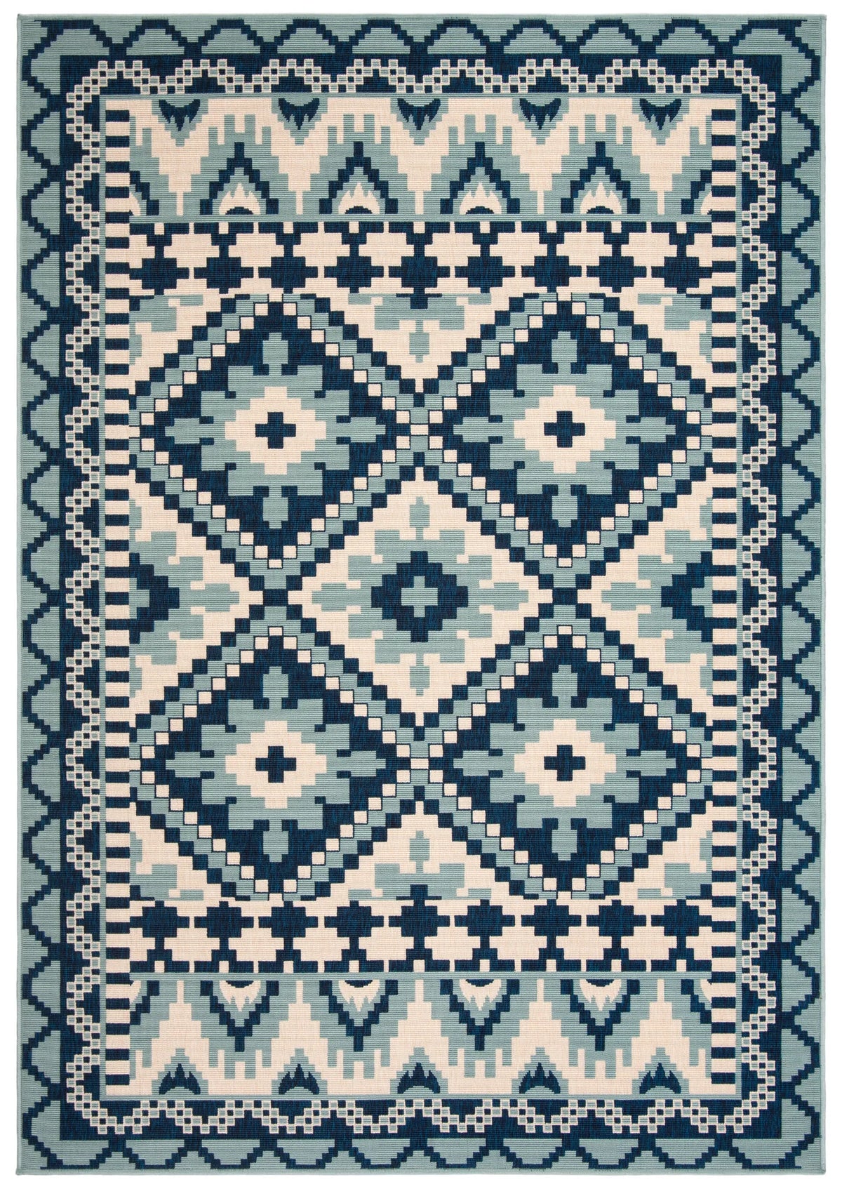 Safavieh Veranda 4'-0" x 5'-7" Rug in Turquoise / Blue