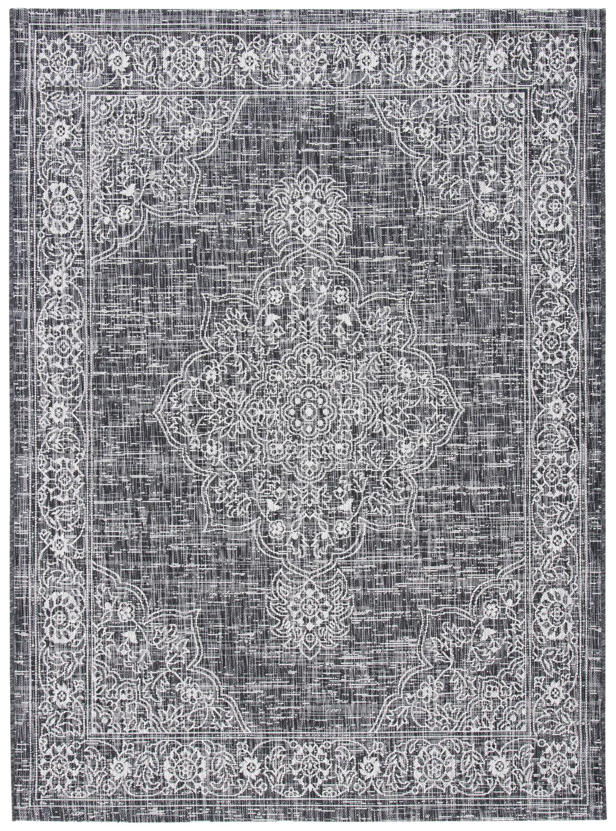 Safavieh Courtyard 4'-5" x 6'-5" Rug in Grey / Black