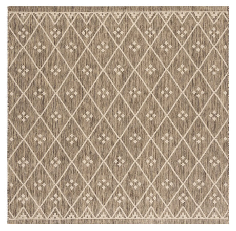 Safavieh Courtyard 6'-7" x 6'-7" Rug in Brown / Light Beige