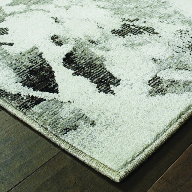 Oriental Weavers Sphinx Evolution 8035B Charcoal/White Rugs - corner detail
