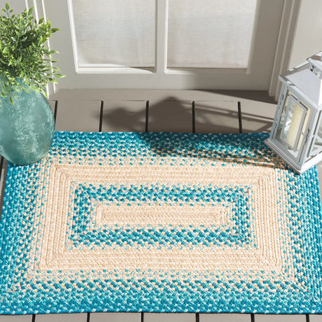 Safavieh Braided 2'-0" x 3'-0" Rug in Blue / Beige