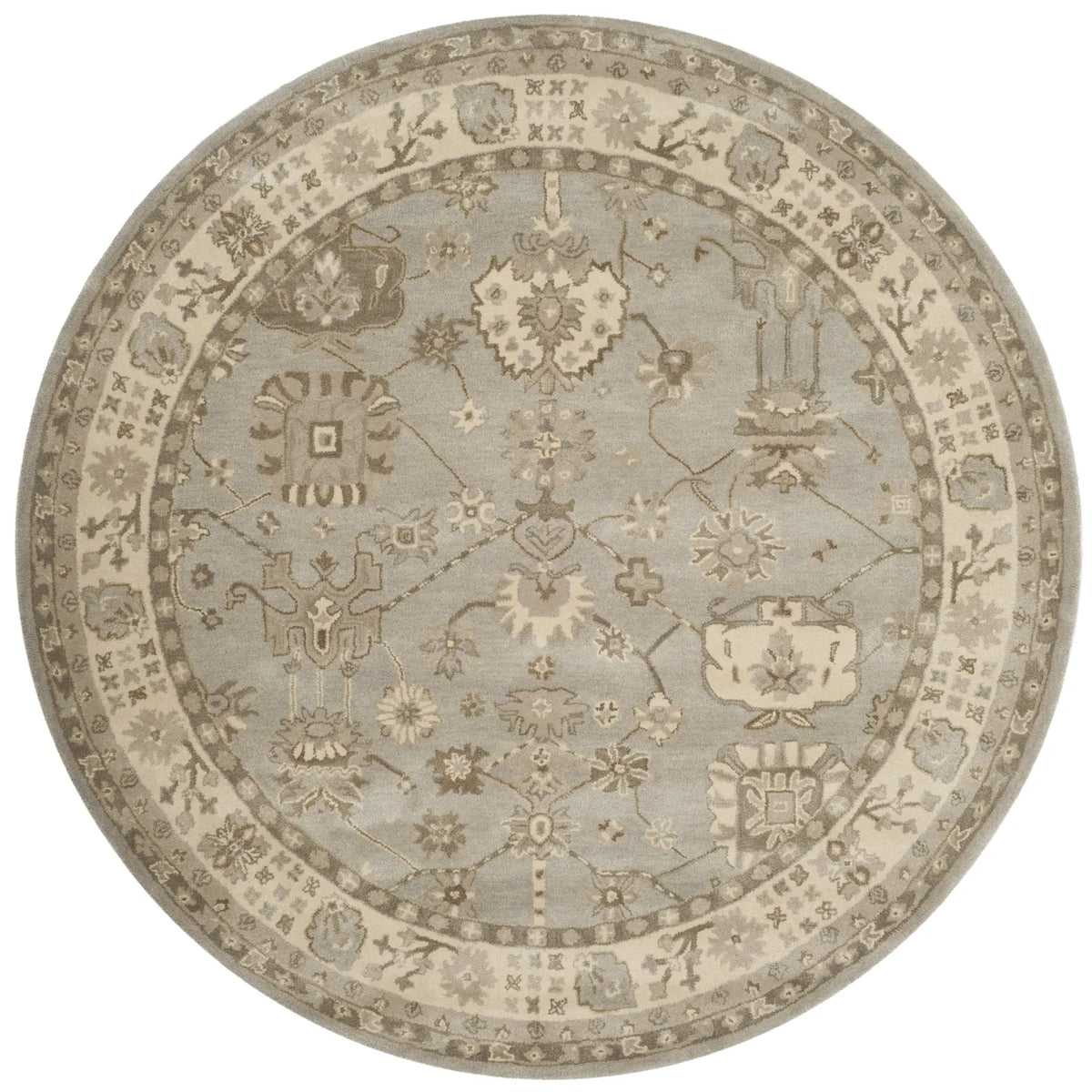Safavieh Royalty 7'-0" x 7'-0" Rug in Silver / Cream