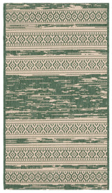 Safavieh Courtyard 2'-0" x 3'-7" Rug in Dark Green / Beige