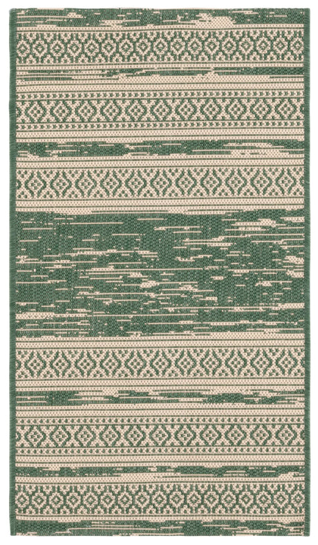 Safavieh Courtyard 2'-0" x 3'-7" Rug in Dark Green / Beige