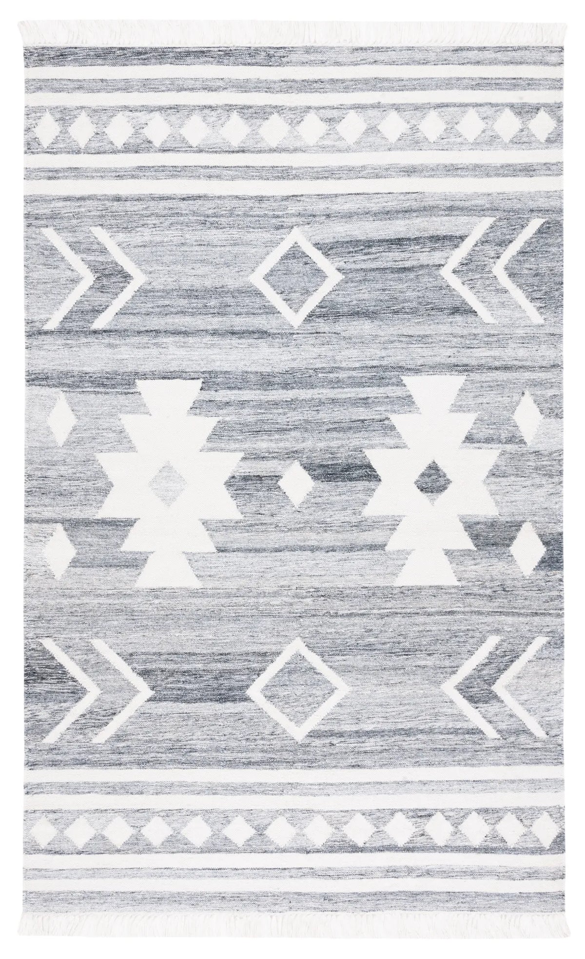 Safavieh Kilim 4'-0" x 6'-0" Rug in Grey / Ivory