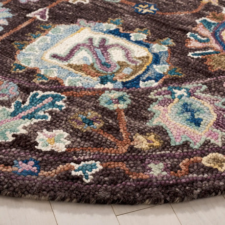 Safavieh Blossom 6'-0" x 6'-0" Rug in Charcoal / Lavender
