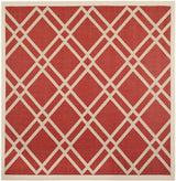Safavieh Courtyard 7'-10" x 7'-10" Rug in Red / Bone
