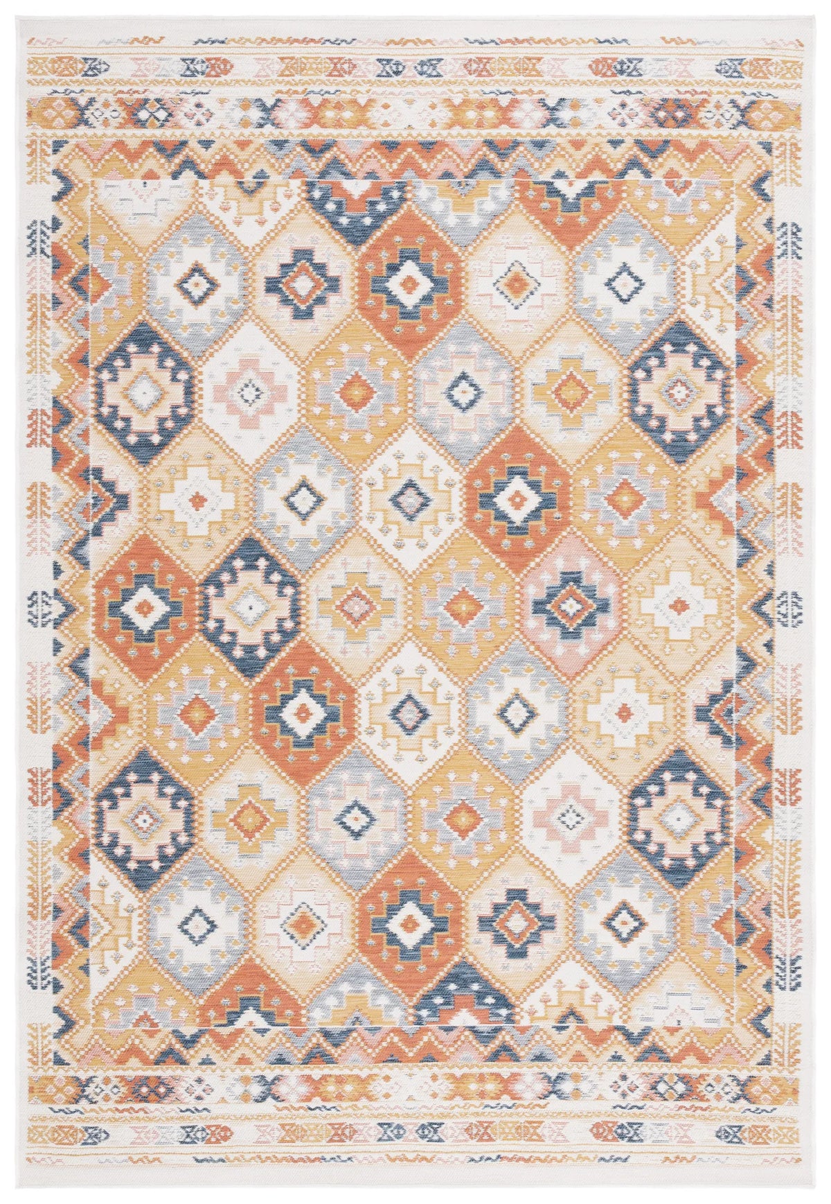 Safavieh Sunrise 4'-0" x 5'-7" Rug in Gold / Rust Blue