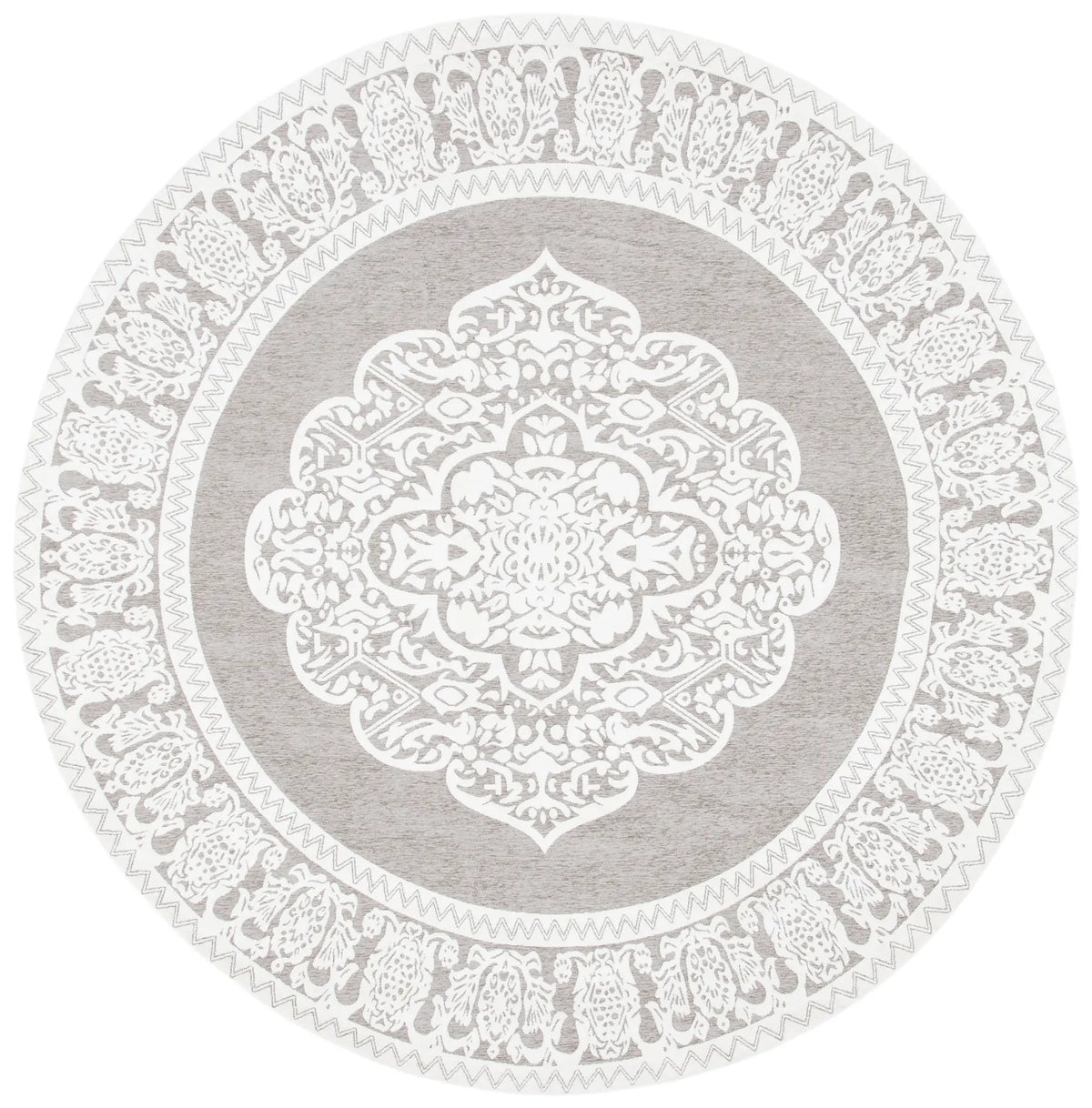Safavieh Marbella 6'-0" x 6'-0" Rug in Light Grey / Ivory