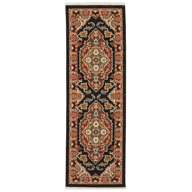 Oriental Weavers Sphinx Lilihan 4929A Black/ Red Rugs - runner