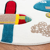 Safavieh Carousel Kids 100 5'-3" x 5'-3" Rug in Ivory / Blue