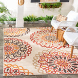 Safavieh Veranda 6'-7" x 9'-6" Rug in Creme / Red