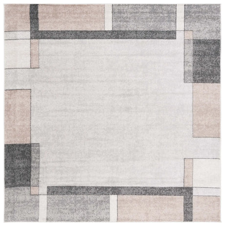 Safavieh Phoenix 500 6'-7" x 6'-7" Rug in Light Grey / Beige Charcoal