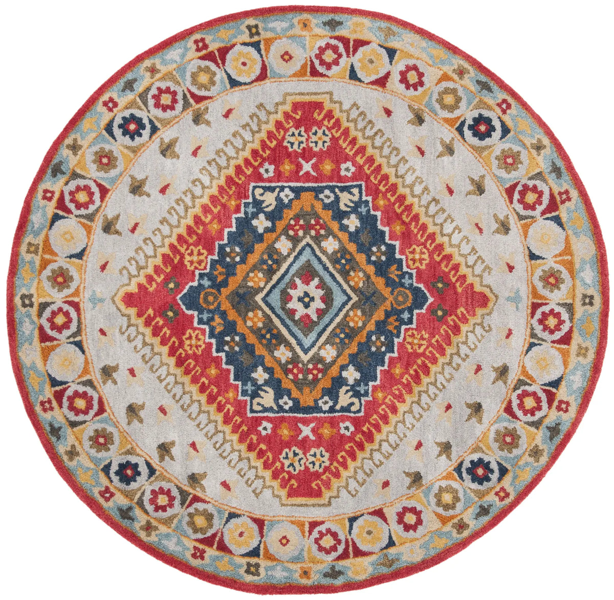 Safavieh Heritage 6'-0" x 6'-0" Rug in Grey / Red