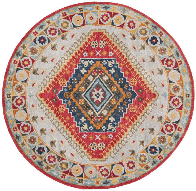 Safavieh Heritage 6'-0" x 6'-0" Rug in Grey / Red