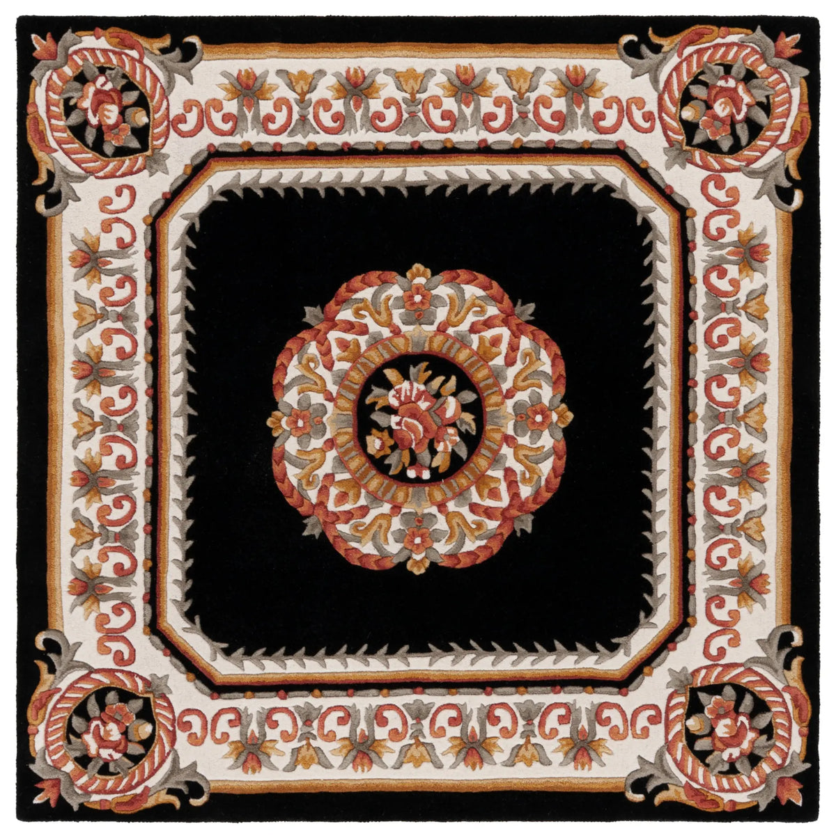 Safavieh Naples 6'-0" x 6'-0" Rug in Black / Ivory