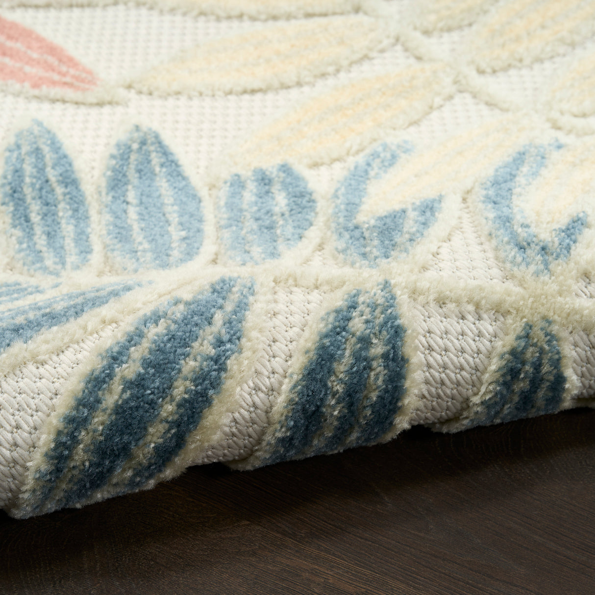 Nourison Aloha ALH18 Machine Made Ivory, Rose Rug