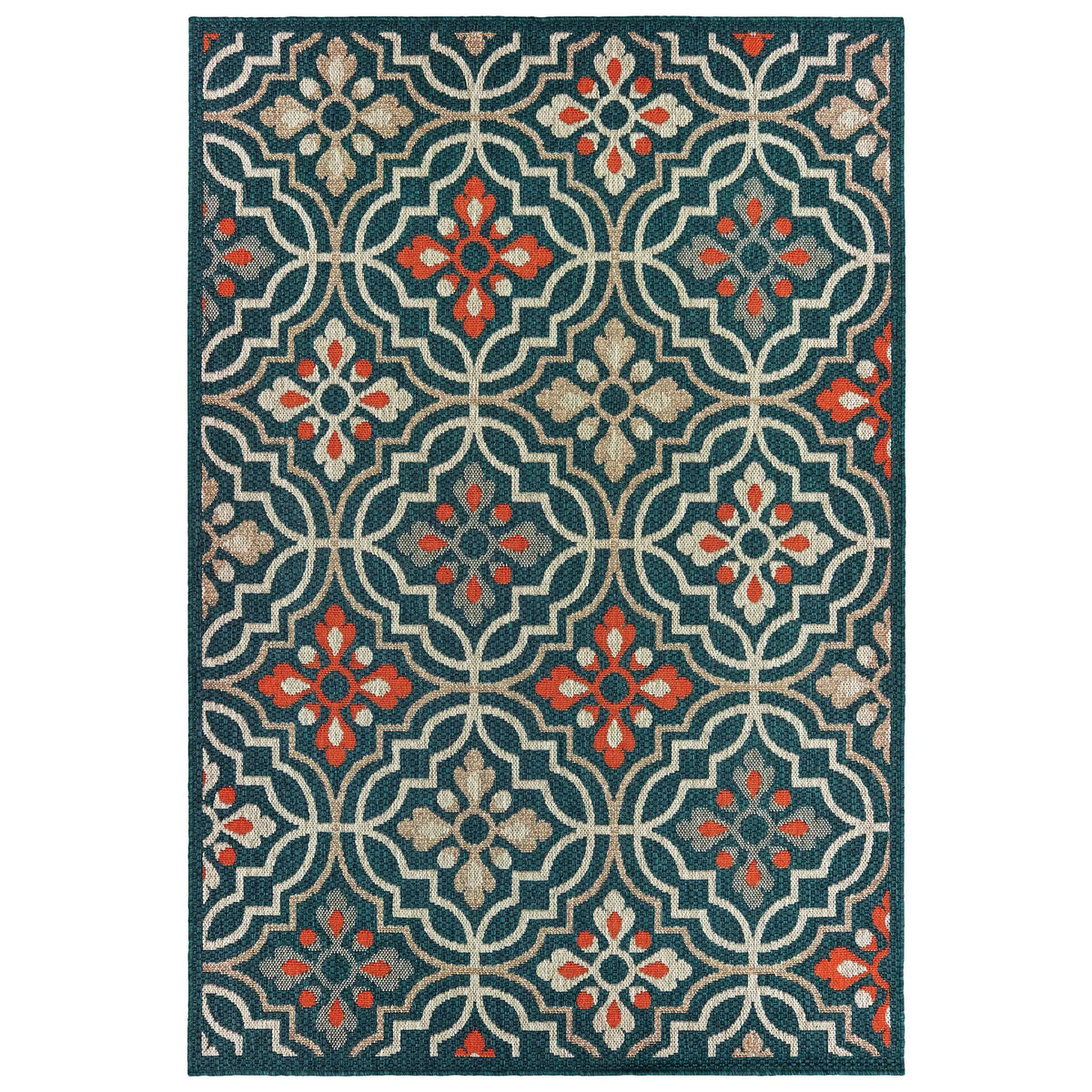 Oriental Weavers Sphinx Latitude 709B Blue / Orange Rugs - main flat