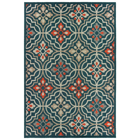 Oriental Weavers Sphinx Latitude 709B Blue / Orange Rugs - main flat