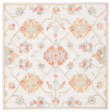 Safavieh Micro-Loop 5'-0" x 5'-0" Rug in Silver / Red