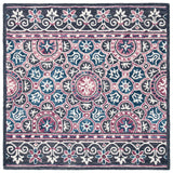 Safavieh Micro-Loop 5'-0" x 5'-0" Rug in Ivory / Pink
