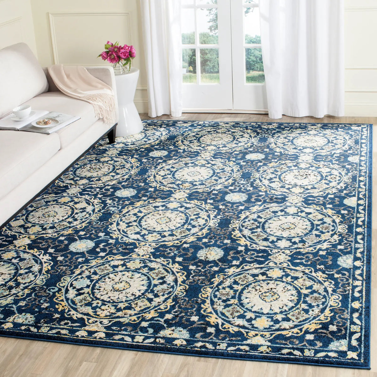 Safavieh Evoke 10'-0" x 14'-0" Rug in Navy / Ivory