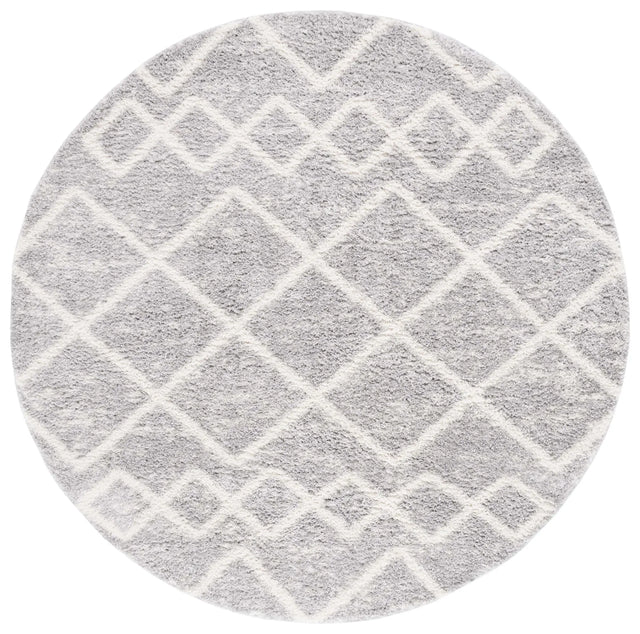 Safavieh Berber Shag 7'-0" x 7'-0" Rug in Grey / Ivory