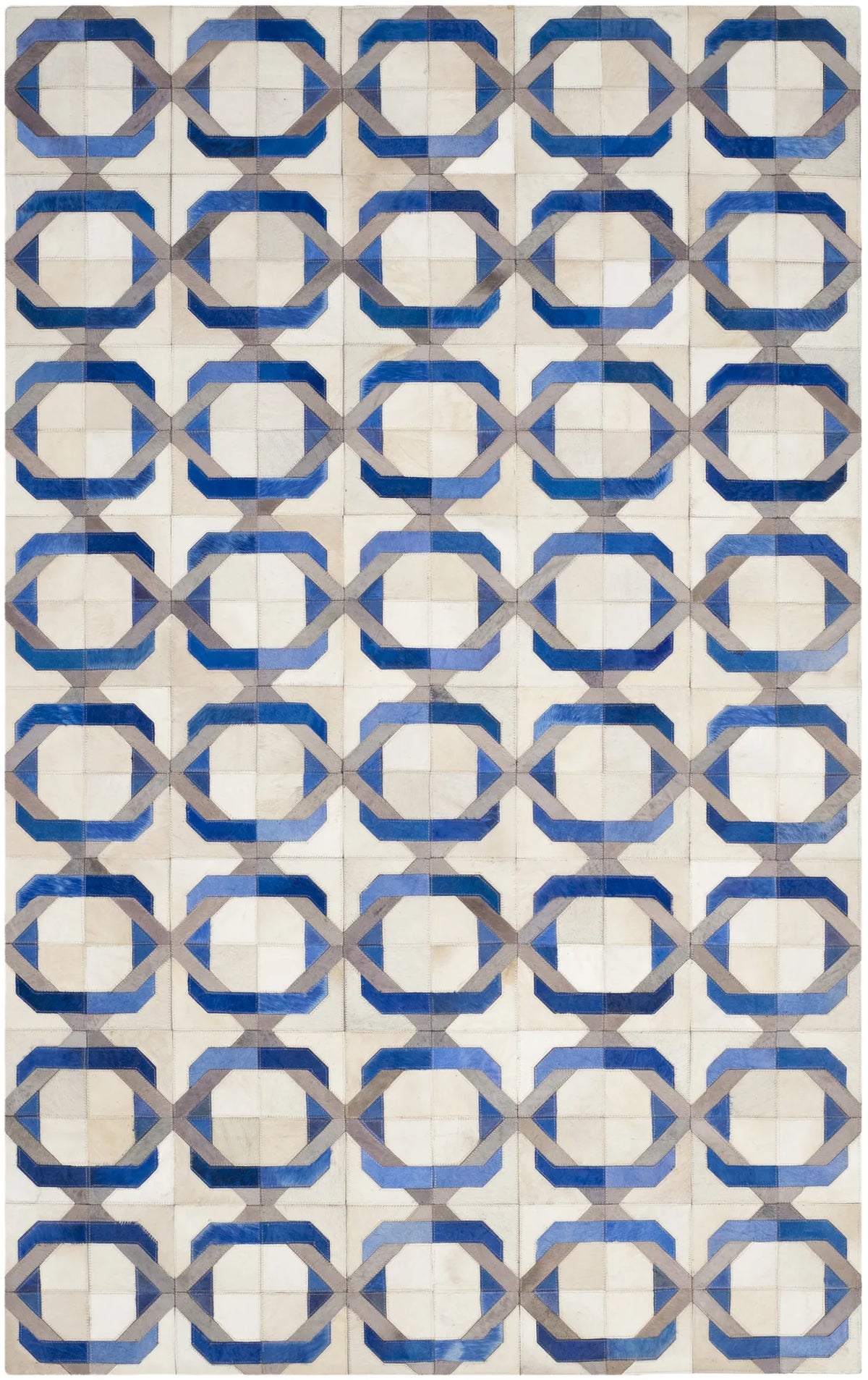 Safavieh Studio Leather 4'-0" x 6'-0" Rug in Ivory / Multi