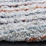 Safavieh Berber Shag 7'-0" x 7'-0" Rug in Blue Rust / Ivory