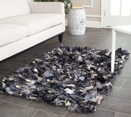 Safavieh Rio Shag 3'-0" x 5'-0" Rug in Dark Grey / Multi