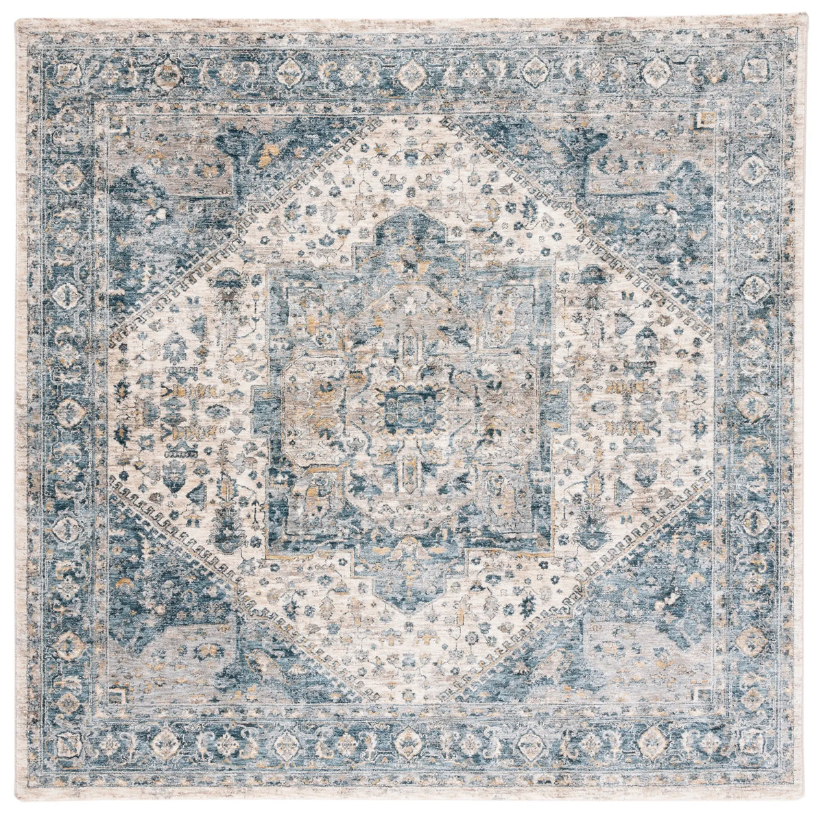 Safavieh Valencia 6'-4" x 6'-4" Rug in Ivory / Blue