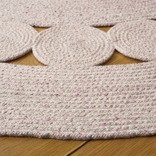 Safavieh Braided 5'-0" x 5'-0" Rug in Pink / Ivory