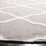 Safavieh Dhurries 6'-0" x 6'-0" Rug in Dark Grey / Ivory