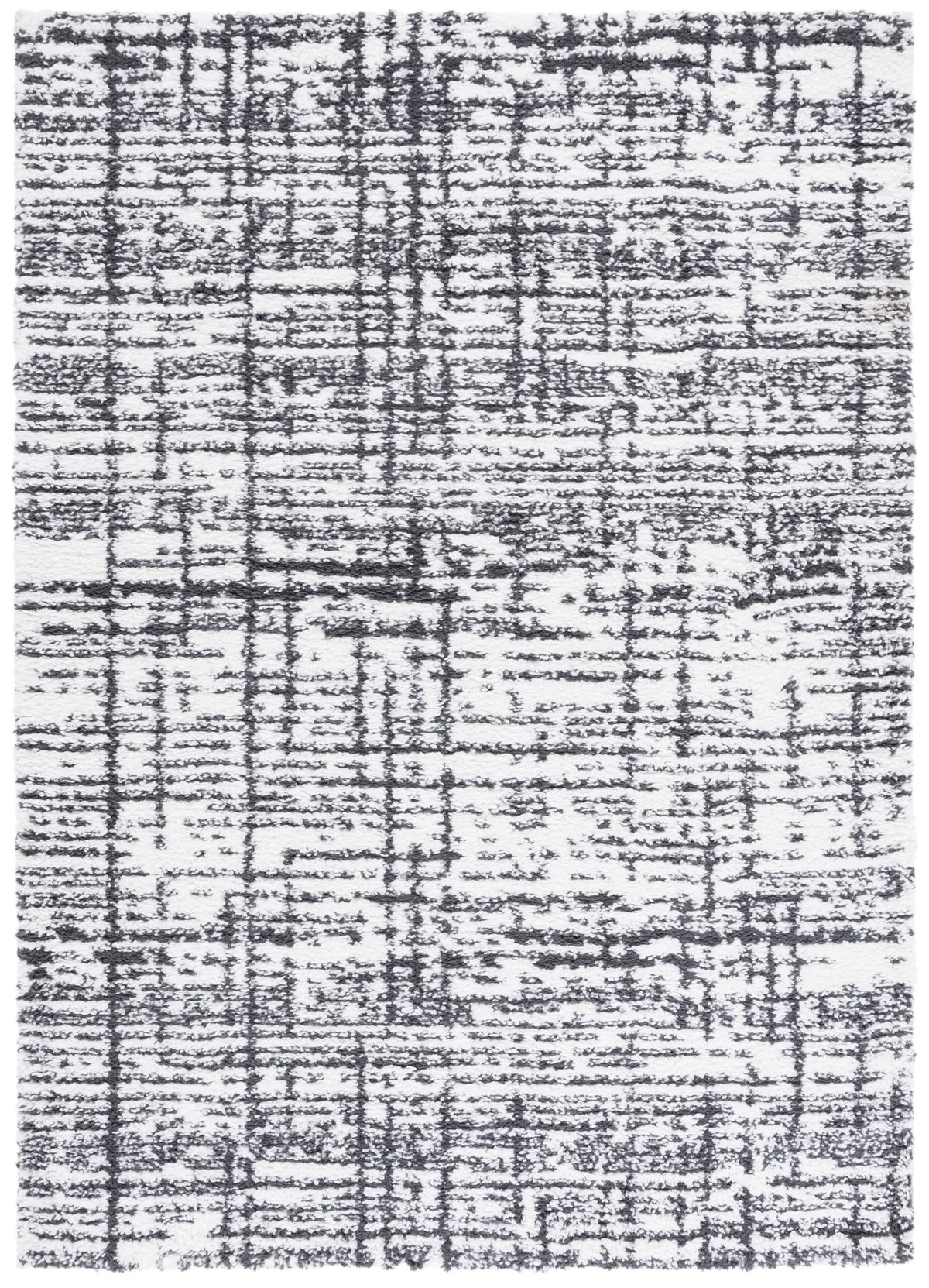 Safavieh Rumi Shag 4'-0" x 6'-0" Rug in Charcoal / Ivory