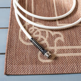Safavieh Courtyard 4'-0" x 5'-7" Rug in Chocolate / Cream