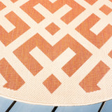 Safavieh Courtyard 5'-3" x 5'-3" Rug in Terracotta / Bone