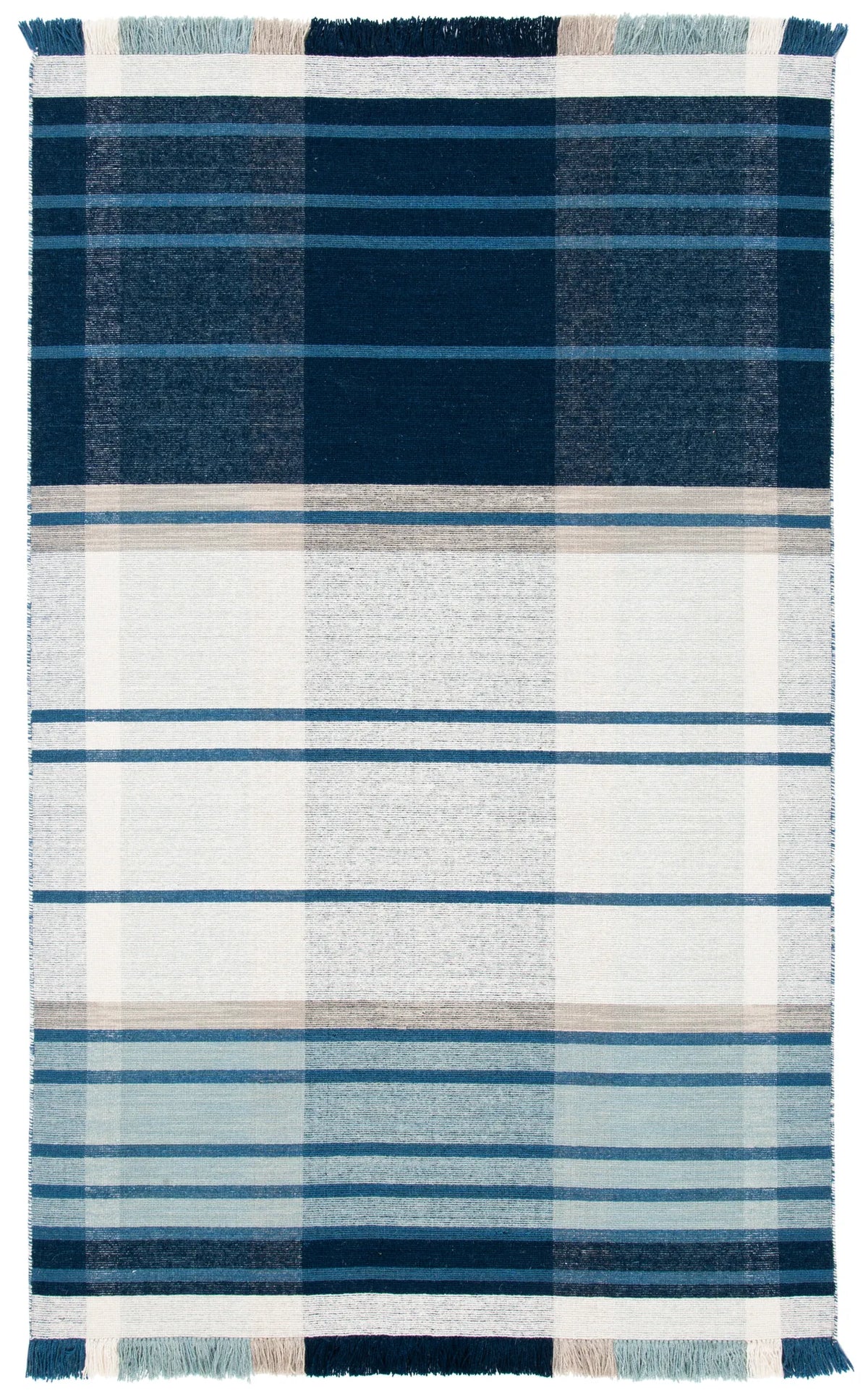 Safavieh Striped Kilim 4'-0" x 6'-0" Rug in Blue / Beige
