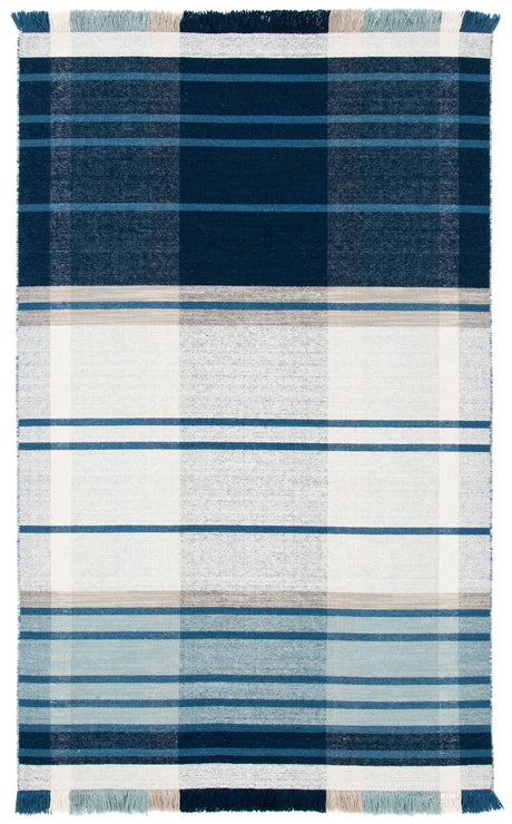 Safavieh Striped Kilim 4'-0" x 6'-0" Rug in Blue / Beige