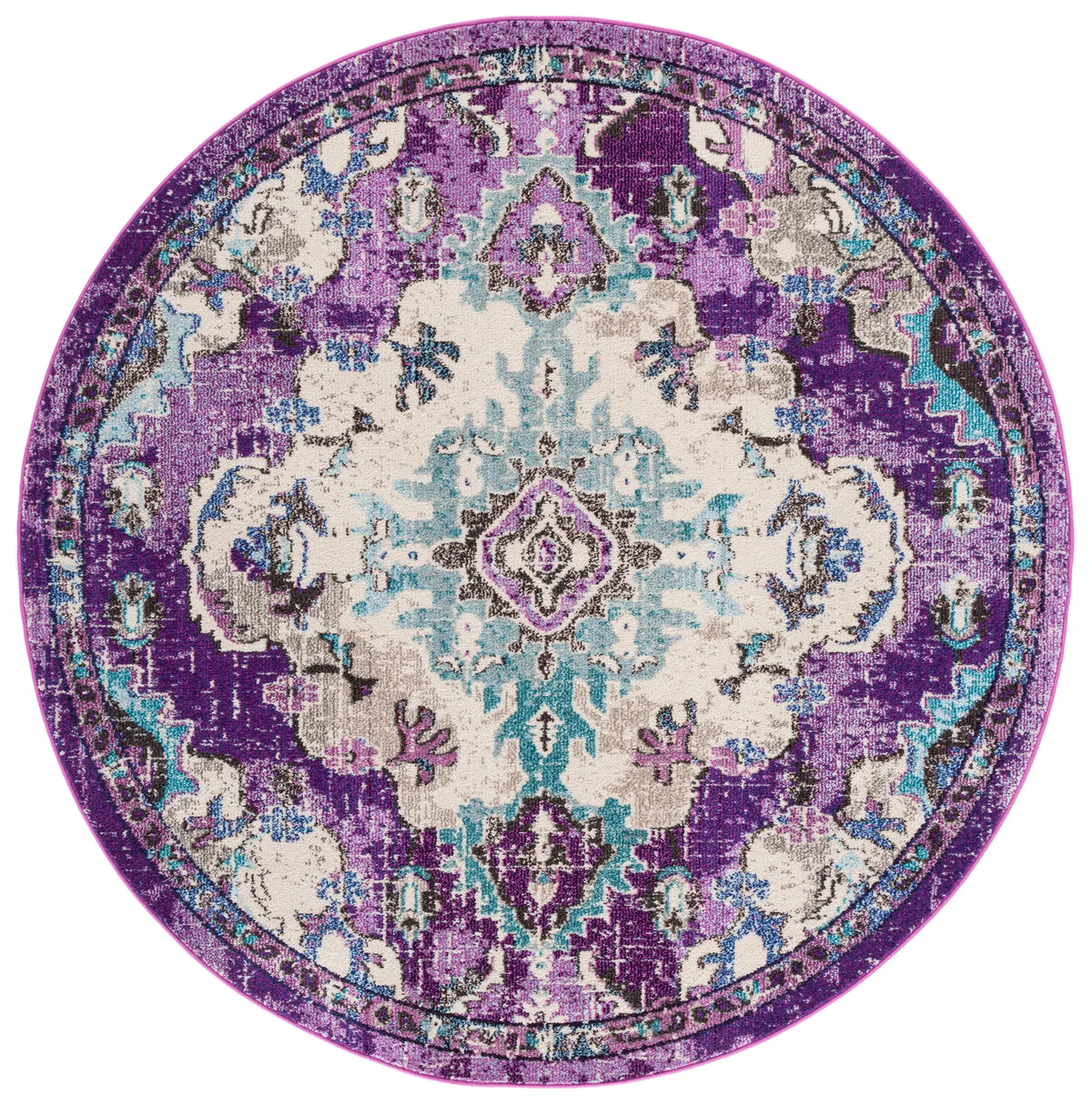 Safavieh Madison 5'-0" x 5'-0" Rug in Lavender / Light Blue