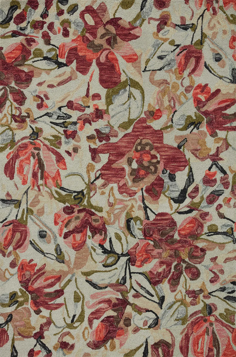 Loloi Belladonna Blm-01 Ivory/Raspberry Rug - main flat