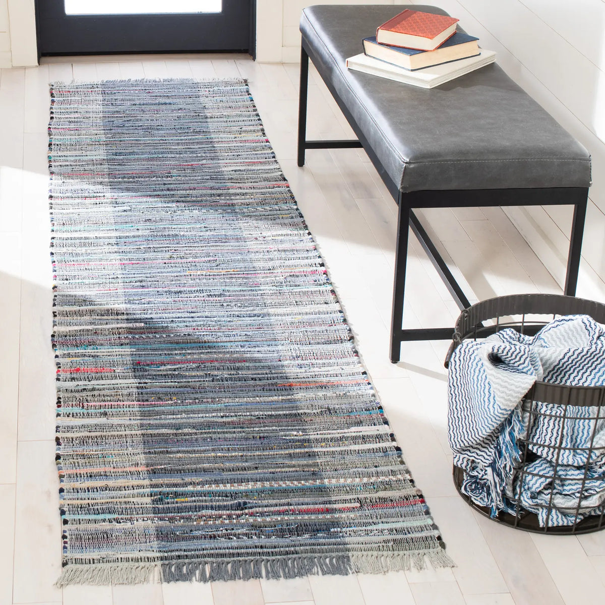 Safavieh Rag Rug 2'-3" x 9'-0" Rug in Purple / Blue