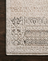 Loloi Homage Hom-05 Ivory/Silver Rugs - corner on wood