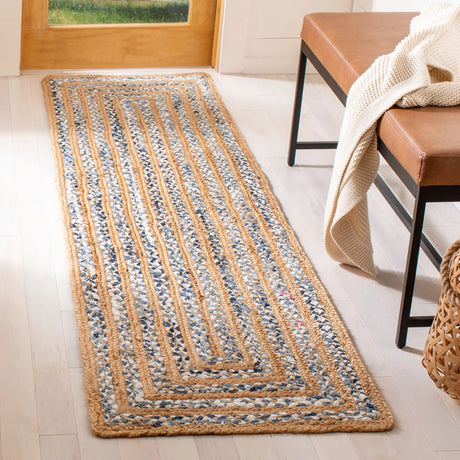 Safavieh Natural Fiber 2'-3" x 8'-0" Rug in Blue / Natural