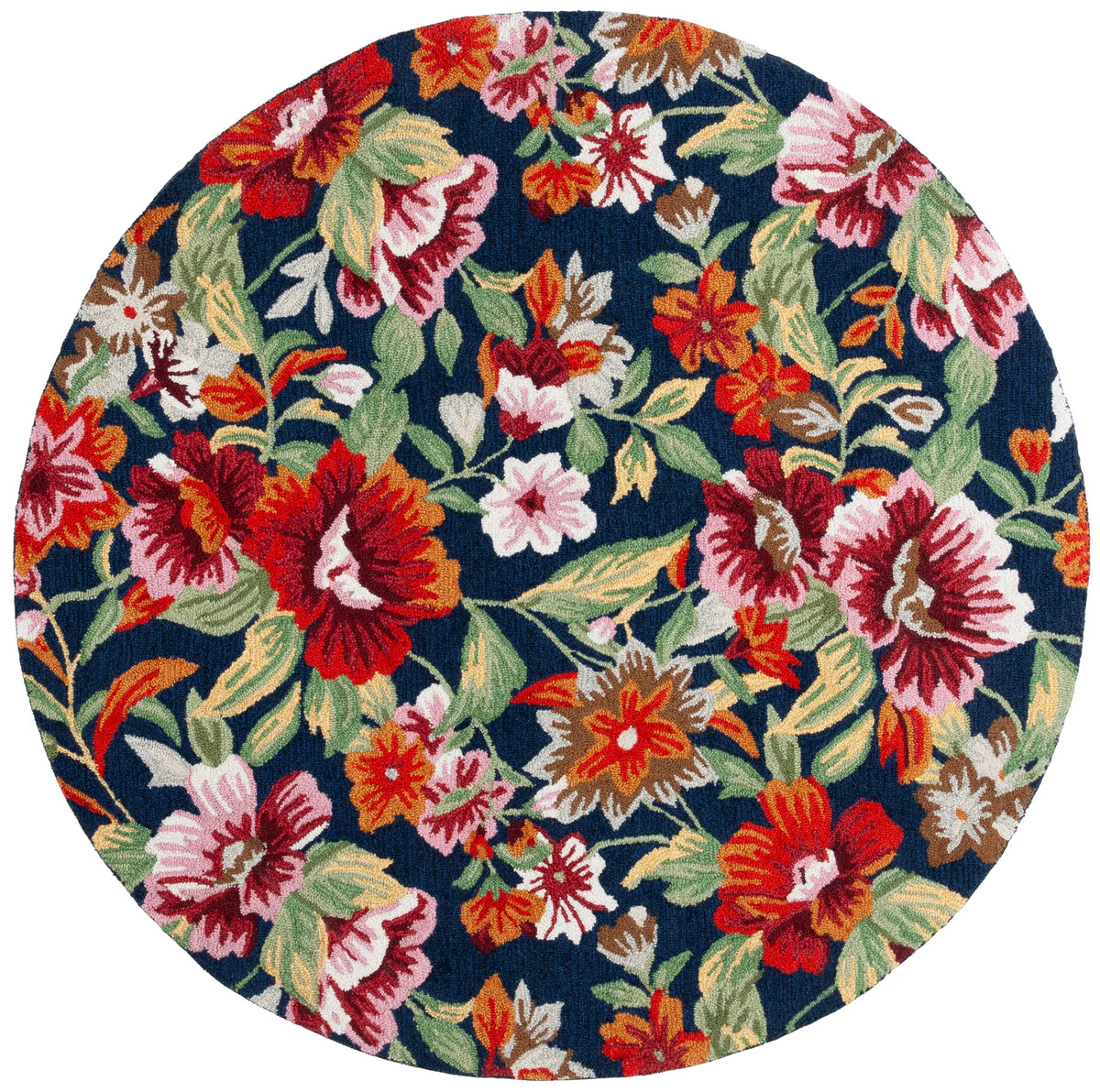 Safavieh Easy Care 6'-0" x 6'-0" Rug in Navy / Red