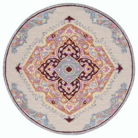 Safavieh Micro-Loop 5'-0" x 5'-0" Rug in Beige / Orange