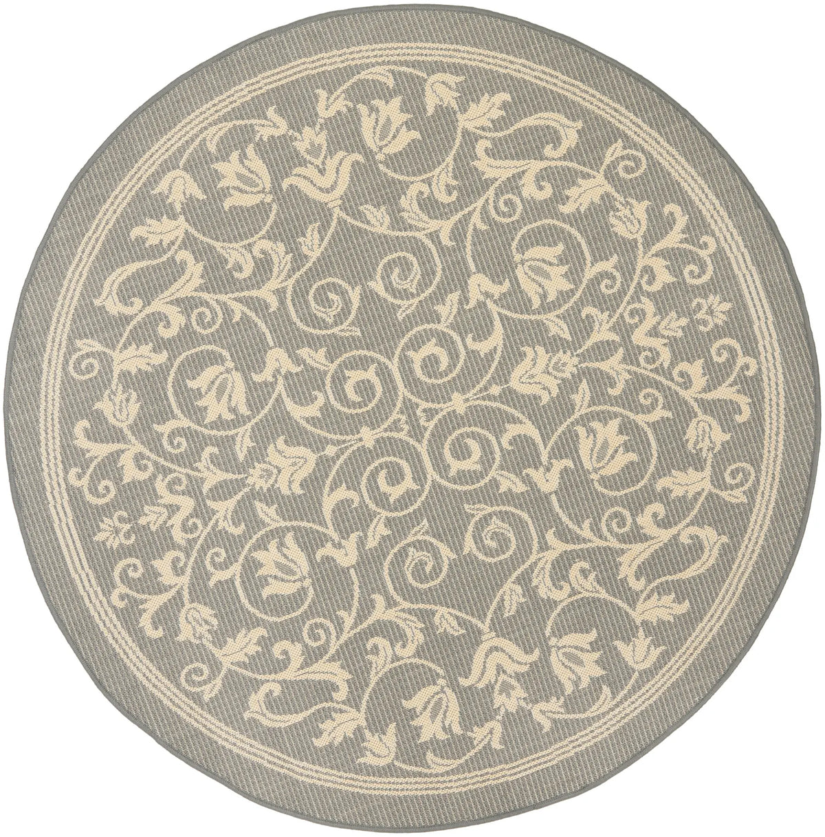 Safavieh Courtyard 5'-3" x 5'-3" Rug in Grey / Natural