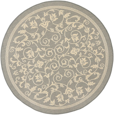 Safavieh Courtyard 5'-3" x 5'-3" Rug in Grey / Natural