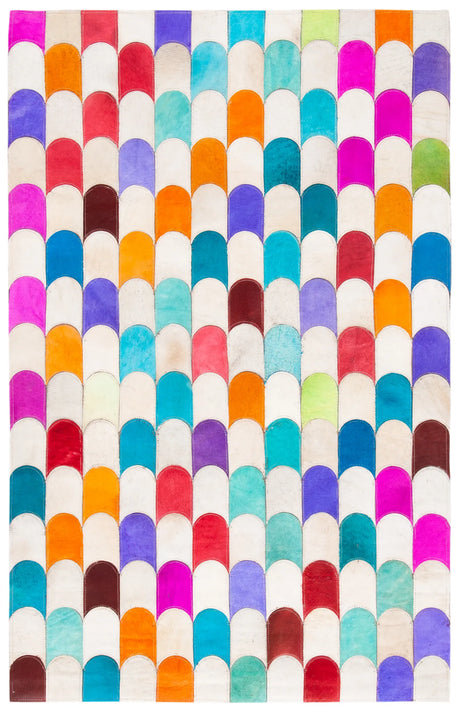 Safavieh Studio Leather 3'-0" x 5'-0" Rug in Ivory / Multi