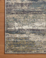 Loloi Arden Ard-05 Granite/Ocean Rug - corner on wood