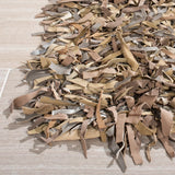 Safavieh Leather Shag 4'-0" x 6'-0" Rug in Beige